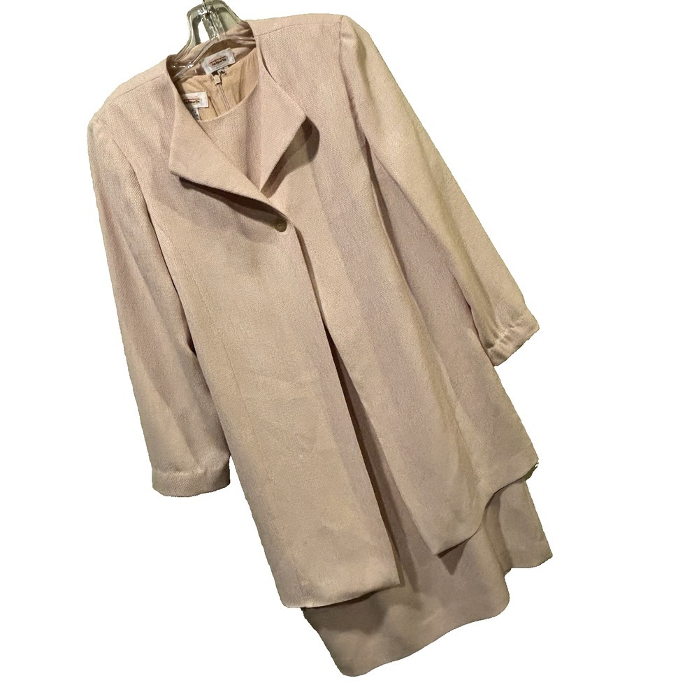 Vintage Talbots Classic Sleeveless Yellow Dress & Jacket Blazer Suit Set Size 10